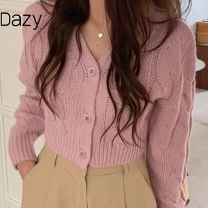 Cropped Pink Button up Cardigan